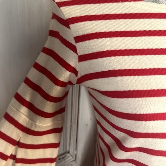 Madewell x Armor Lux Made in France Red and Cream Long Bell Sleeves Top - Picture 6 of 12